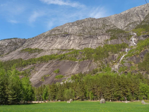 Kis Falu Eidfjord Norvégiai Hardangerfjord — Stock Fotó