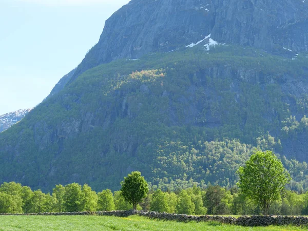 Kis Falu Eidfjord Norvégiai Hardangerfjord — Stock Fotó