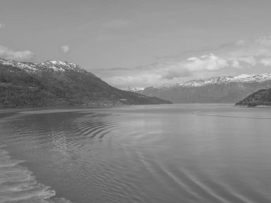 Norveç limanındaki küçük Eidfjord köyü