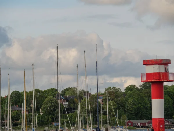 Eckernfoerde Városa Baltikum Tengeren — Stock Fotó