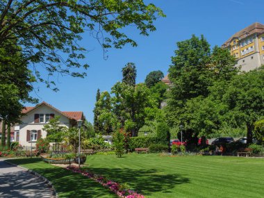 Meersburg, Almanya 'daki göl kentinde.