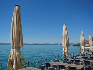 Meersburg, Almanya 'daki göl kentinde.