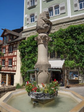Meersburg, Almanya 'daki göl kentinde.