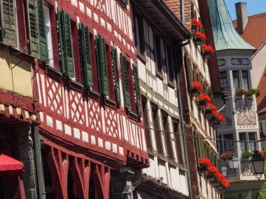 Meersburg, Almanya 'daki göl kentinde.