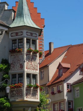 Meersburg, Almanya 'daki göl kentinde.