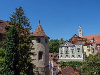 Meersburg, Almanya 'daki göl kentinde.