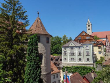 Meersburg, Almanya 'daki göl kentinde.