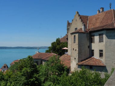 Meersburg, Almanya 'daki göl kentinde.