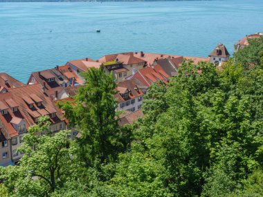 Meersburg, Almanya 'daki göl kentinde.