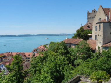 Meersburg, Almanya 'daki göl kentinde.