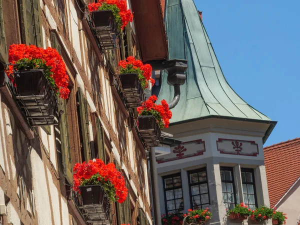 Meersburg, Almanya 'daki göl kentinde.