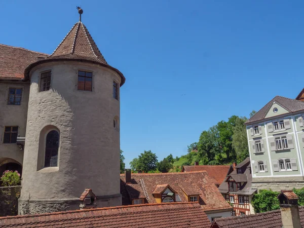 Meersburg, Almanya 'daki göl kentinde.