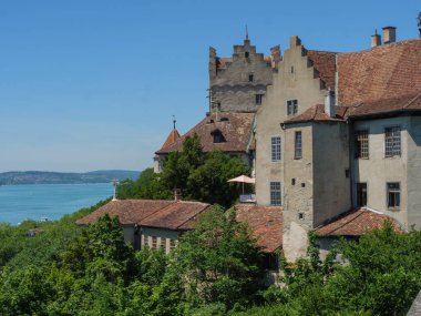 Meersburg, Almanya 'daki göl kentinde.