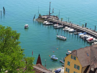 Meersburg, Almanya 'daki göl kentinde.
