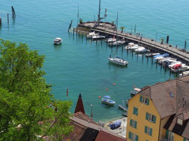 Meersburg, Almanya 'daki göl kentinde.