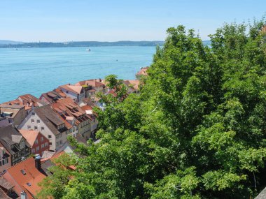 Meersburg, Almanya 'daki göl kentinde.