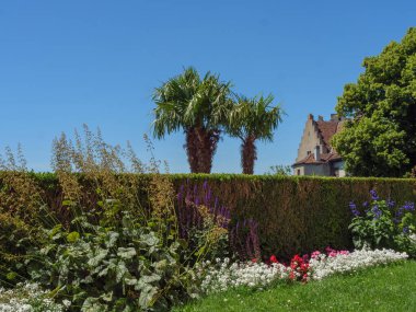 Meersburg, Almanya 'daki göl kentinde.