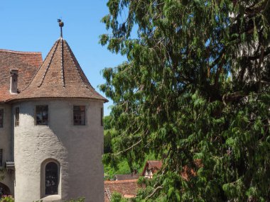 Meersburg, Almanya 'daki göl kentinde.