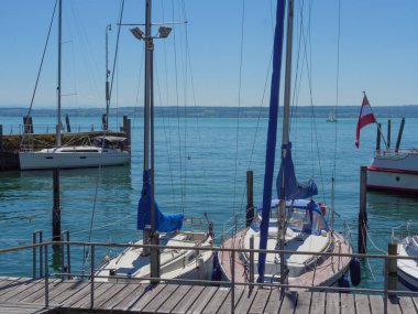 Meersburg, Almanya 'daki göl kentinde.