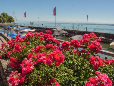 Meersburg, Almanya 'daki göl kentinde.