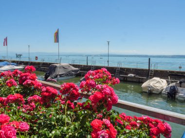 Meersburg, Almanya 'daki göl kentinde.