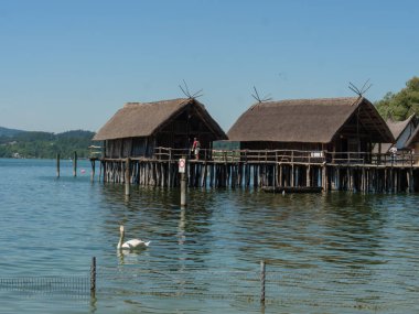 Meersburg, Almanya 'daki göl kentinde.