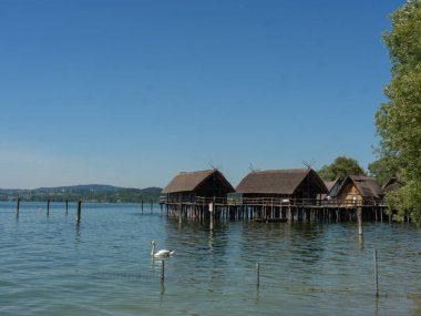 Meersburg, Almanya 'daki göl kentinde.