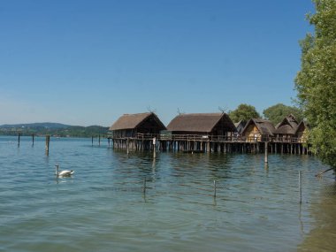 Meersburg, Almanya 'daki göl kentinde.