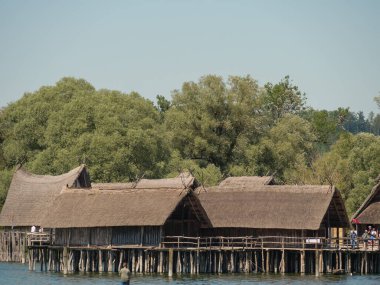 Meersburg, Almanya 'daki göl kentinde.