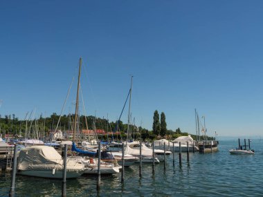 Meersburg, Almanya 'daki göl kentinde.