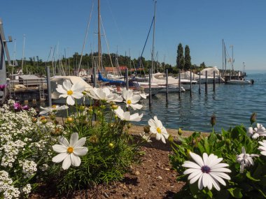 Meersburg, Almanya 'daki göl kentinde.