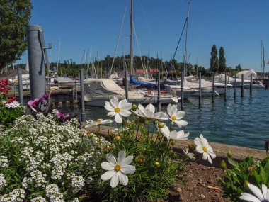 Meersburg, Almanya 'daki göl kentinde.