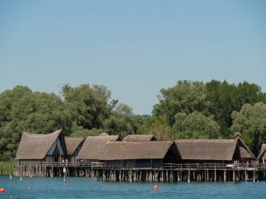 Meersburg, Almanya 'daki göl kentinde.