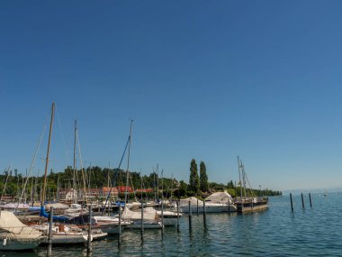 Meersburg, Almanya 'daki göl kentinde.
