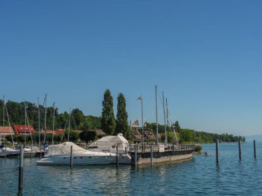 Meersburg, Almanya 'daki göl kentinde.