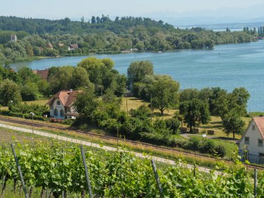 Meersburg, Almanya 'daki göl kentinde.