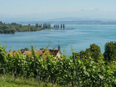 Meersburg, Almanya 'daki göl kentinde.