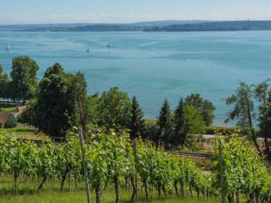 Meersburg, Almanya 'daki göl kentinde.