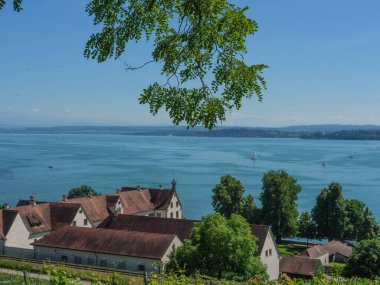 Meersburg, Almanya 'daki göl kentinde.