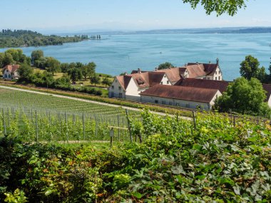 Meersburg, Almanya 'daki göl kentinde.