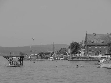 Meersburg, Almanya 'daki göl kentinde.