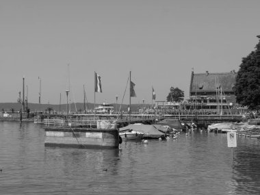 Meersburg, Almanya 'daki göl kentinde.