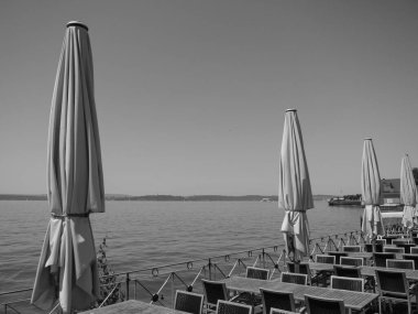 Meersburg, Almanya 'daki göl kentinde.