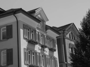 Meersburg, Almanya 'daki göl kentinde.