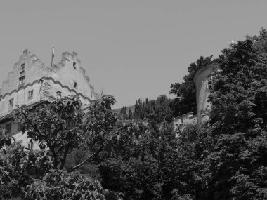 Meersburg, Almanya 'daki göl kentinde.