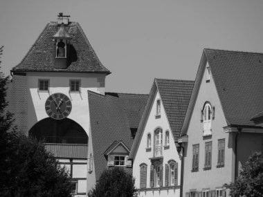 Meersburg, Almanya 'daki göl kentinde.