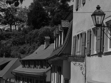 Meersburg, Almanya 'daki göl kentinde.