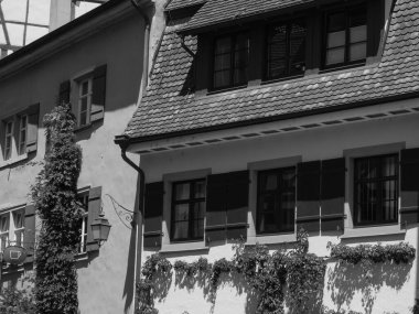 Meersburg, Almanya 'daki göl kentinde.