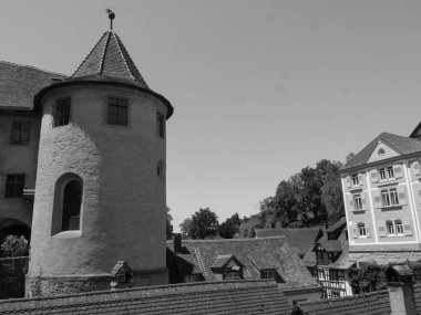 Meersburg, Almanya 'daki göl kentinde.