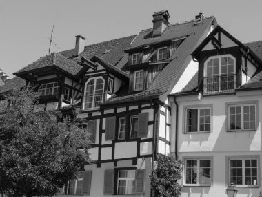 Meersburg, Almanya 'daki göl kentinde.